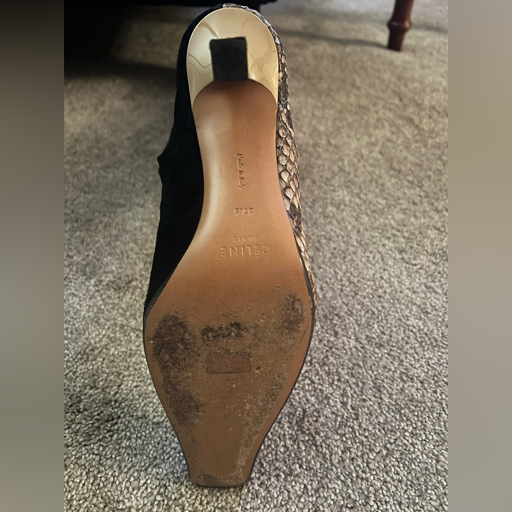 Celine Suede/Python Heel Boots - Picture 4 of 8